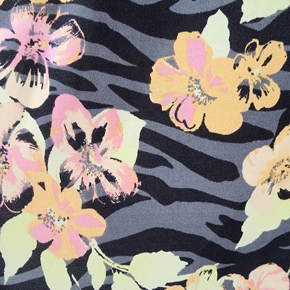Torrid Grey Orange Hawaiian Floral Tube Top Maxi Dress Size 1 - Picture 6 of 11